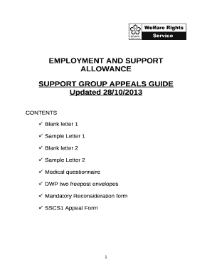 SUPPORT GROUP APPEALS GUIDE