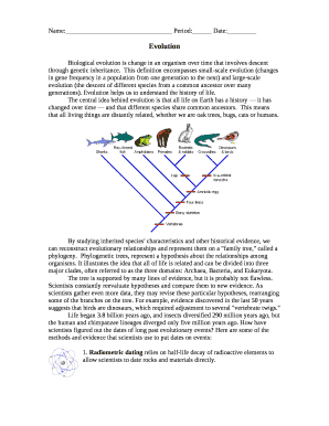 Biological evolution is change in an organism over time that involves descent through genetic inheritance