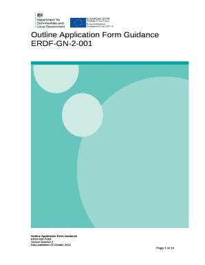 Outline Application Form Guidance ERDF-GN-2-001
