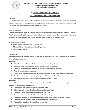 B) WET AND DRY SIEVE ANALYSIS