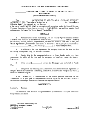 AMENDMENT TO MULTIFAMILY LOAN AND SECURITY AGREEMENT