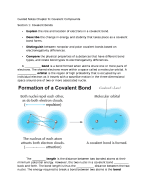 Guided Notes Chapter 6: Covalent Compounds