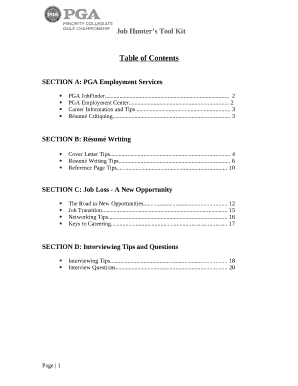 SECTION A: PGA Employment Services