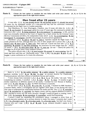 In stampatello: Cognome Nome N
