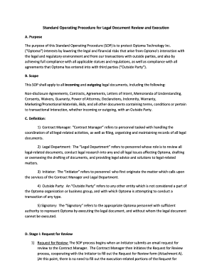 Fillable Online Standard Operating Procedure for Legal Document Review ...