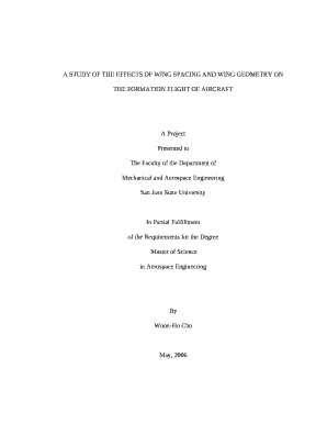 A STUDY OF THE EFFECTS OF WING SPACING AND WING GEOMETRY ON THE FORMATION FLIGHT OF AIRCRAFT