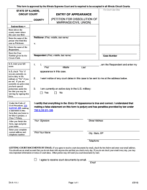 (PETITION FOR DISSOLUTION OF