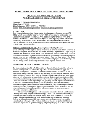 HENRY COUNTY HIGH SCHOOL -- AFJROTC DETACHMENT KY-20004