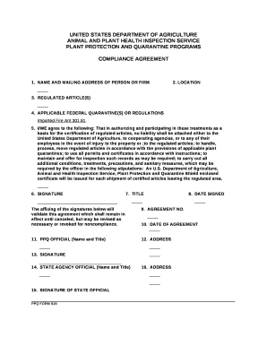 PLANT PROTECTION AND QUARANTINE PROGRAMS