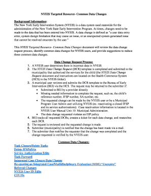 Fillable Online Nyeis Targeted Resource Common Data Changes Fax