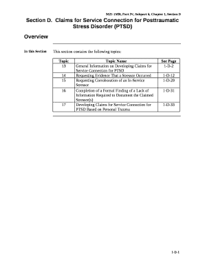 Claims for Service Connection for Posttraumatic Stress Disorder (PTSD)