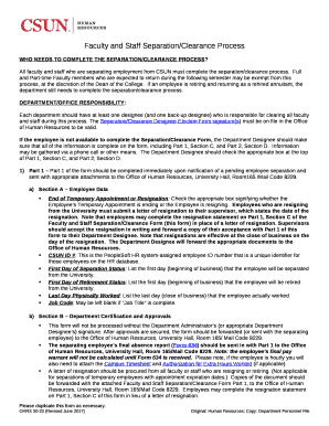 Faculty and Staff Separation/Clearance Process