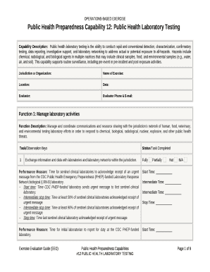 Public Health Preparedness Capability 12: Public Health Laboratory Testing