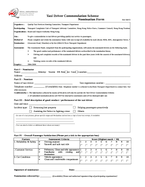 Taxi Driver Commendation Scheme