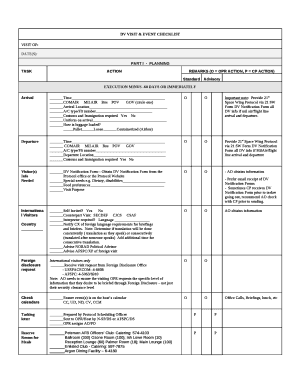 DV VISIT & EVENT CHECKLIST