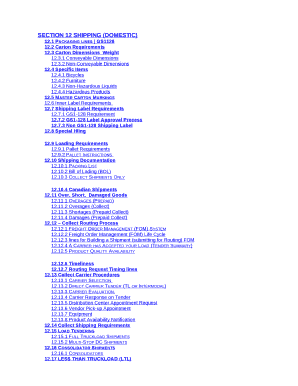 SECTION 12 SHIPPING (DOMESTIC)