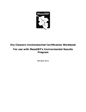 Dry Cleaners Environmental Certification Workbook