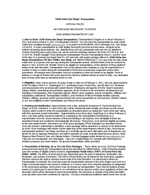 "KUSI Aloha San Diego" Sweepstakes