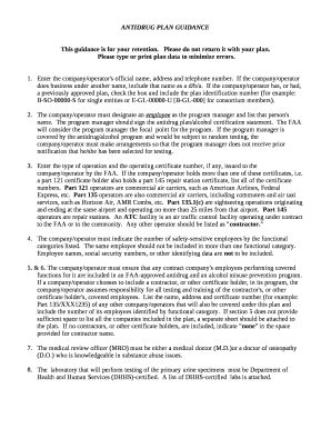 ANTIDRUG PLAN GUIDANCE