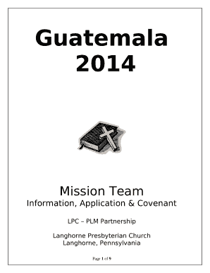 Information, Application & Covenant