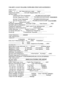 FAA AVP1 FLIGHT RELEASE FORM AND PIREP DATA VERSION 9