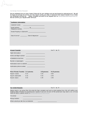 Concierge Service Request