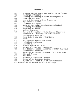 01Offenses Against State Laws Subject to Forfeiture