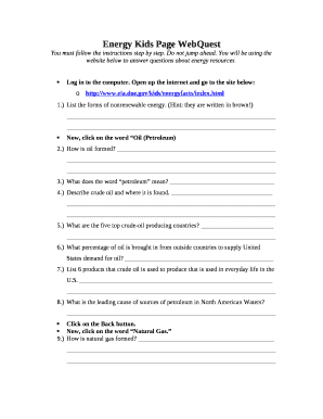 energy kids page webquest answer key