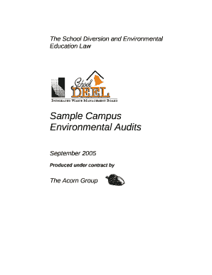 Sample Campus Environmental Audits