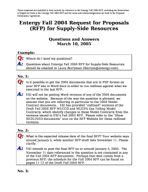 Entergy Fall 2004 Request for Proposals (RFP) for Supply-Side Resources