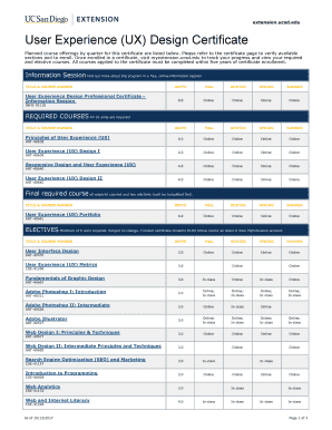 Fillable Online User Experience (UX) Design Certificate Fax Email Print ...