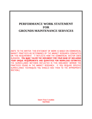 (NOTE TO THE WRITER: THIS STATEMENT OF WORK IS BASED ON COMMERCIAL MARKET PRACTICES AS DETERMINED BY THE MARKET RESEARCH CONDUCTED ON THIS REQUIREMENT