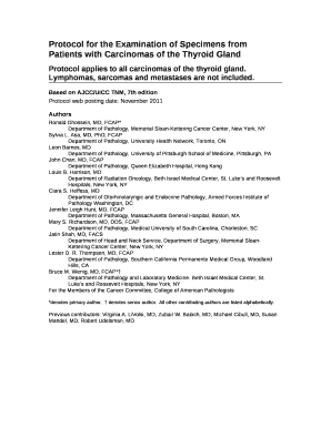 Protocol for the Examination of Specimens from Patientswith Carcinomas of the Thyroid Gland