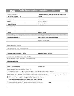 Please complete in BLOCK CAPITALS and tick as appropriate