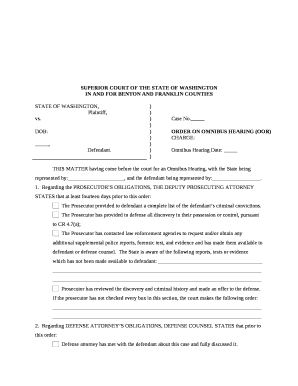 ORDER ON OMNIBUS HEARING (OOR)