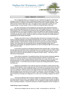 Prior to beginning treatment, it is important for you to understand my approach to child therapy and agree to some rules about your childs confidentiality during the course of his/her treatment