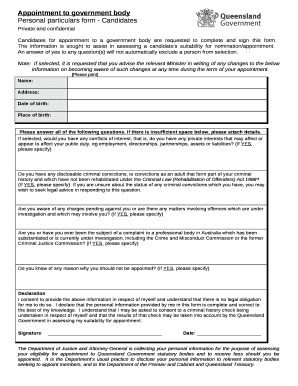 Appointment to government body