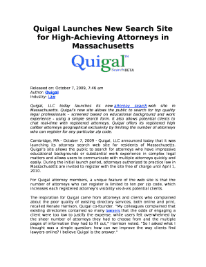 Quigal Launches New Search Site for High-Achieving Attorneys in Massachusetts