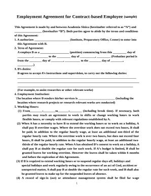 Contract for employees