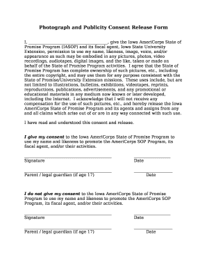 Photograph and Publicity Consent Release Form