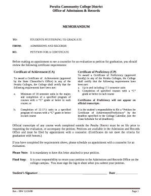 TO:STUDENTS PETITIONING TO GRADUATE
