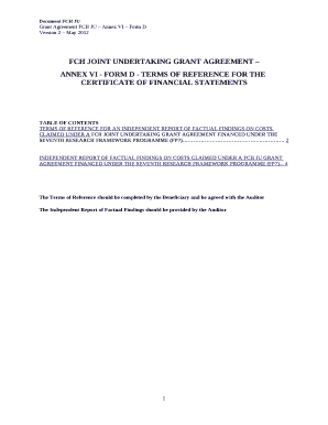 FCH JOINT UNDERTAKING GRANT AGREEMENT