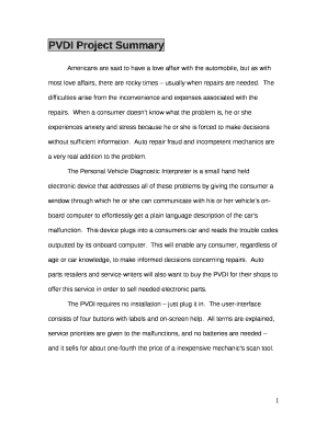 PVDI Project Summary