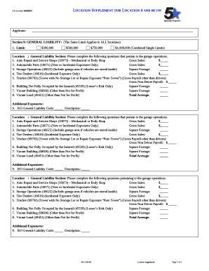 Section 9: GENERAL LIABILITY:(The Same Limit Applies to ALL locations)