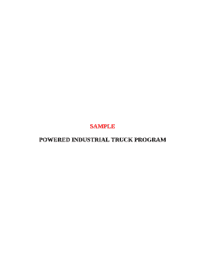 POWERED INDUSTRIAL TRUCKS PROGRAM