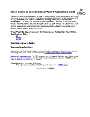 Small Business Environmental Permit Application Guide