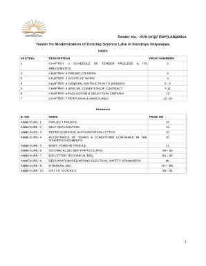 Tender for Modernization of Existing Science Labs in Kendriya Vidyalayas