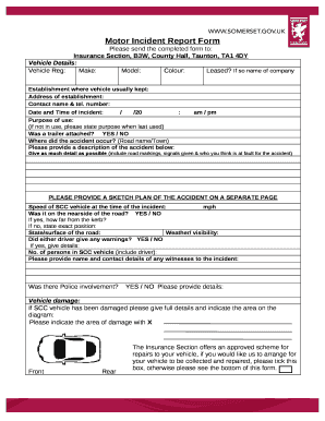 Motor Incident Report Form