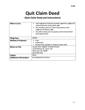 Fillable Online (Quit Claim Deed and Instructions) Fax Email Print ...