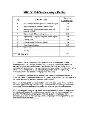 MBF 3C Unit 9 Geometry Outline